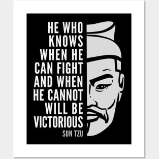 Sun Tzu Inspirational Quote: He Who Knows When He Can Fight Posters and Art